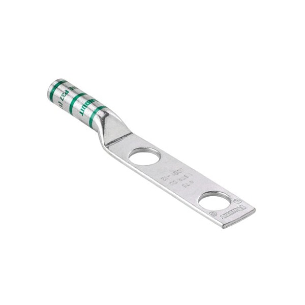 Two-Hole Compression Lug, Long Barrel, Copper, Black